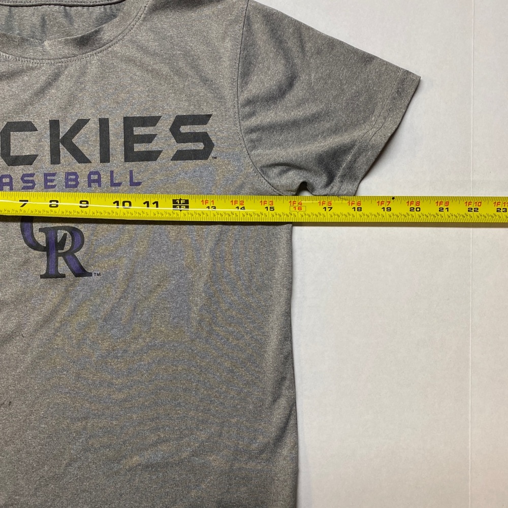 Kid’s Colorado Rockies Grey Baseball T-Shirt - Picture 4 of 6